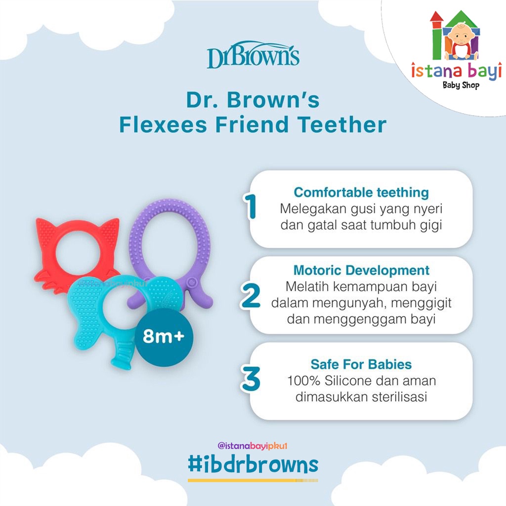 Dr Browns Teether Gigitan bayi Fleexes - Gigitan bayi