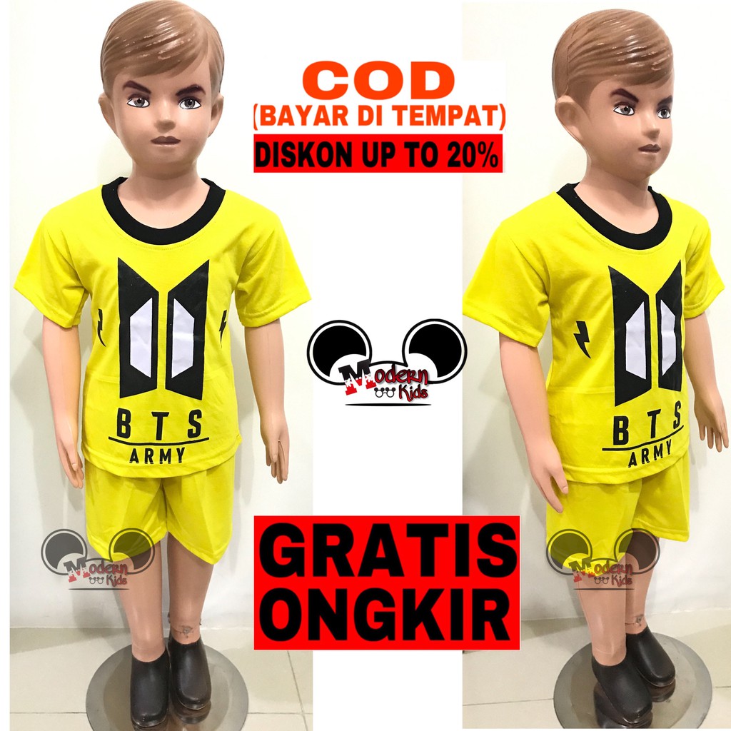 Modern Kids-Baju Setelan Anak Laki-laki Motif BTS Army / Terbaru / Termurah / Setelan Anak Murah