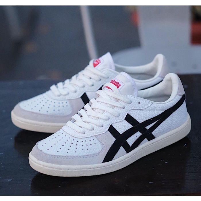 SEPATU PRIA ONITSUKA_TIGER GSM ORIGINAL WHITE BLACK - 40