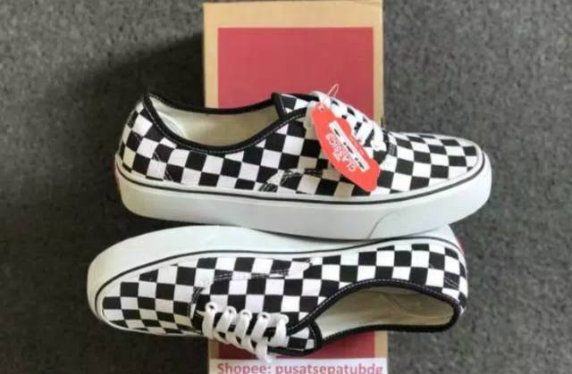 SEPATU43 VANS AUTHENTIC FULL BLACK HITAM POLOS WHITE PUTIH OLDSKOOL ERA