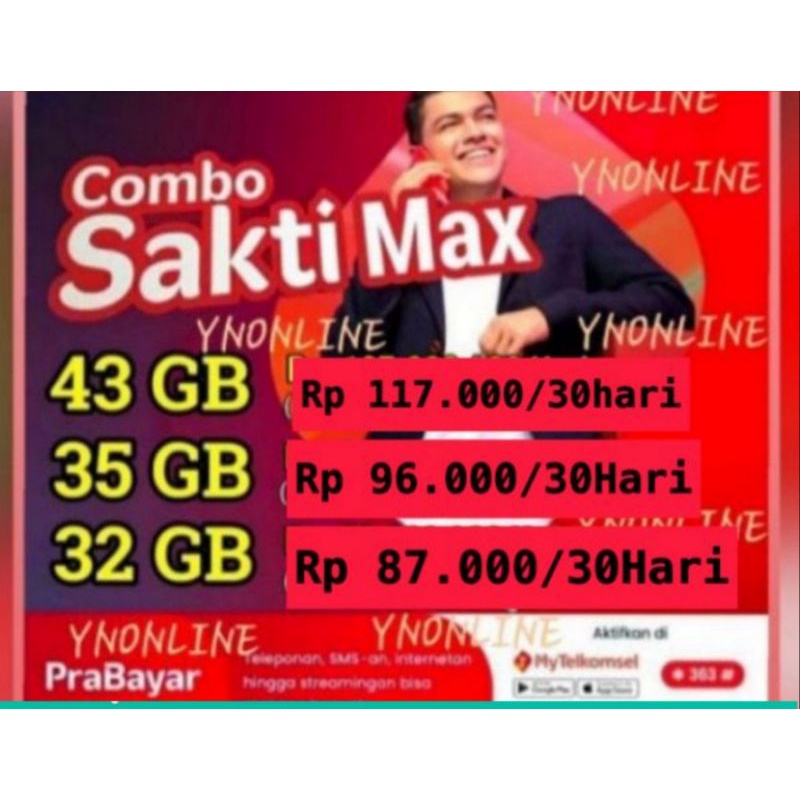 KARTU PERDANA SAKTI BAHAN AS/LOOP SAKTI C0MBO TELKOMSEL 43gb 107ribu / 35gb 89ribu / 32gb 80ribu full  30hari