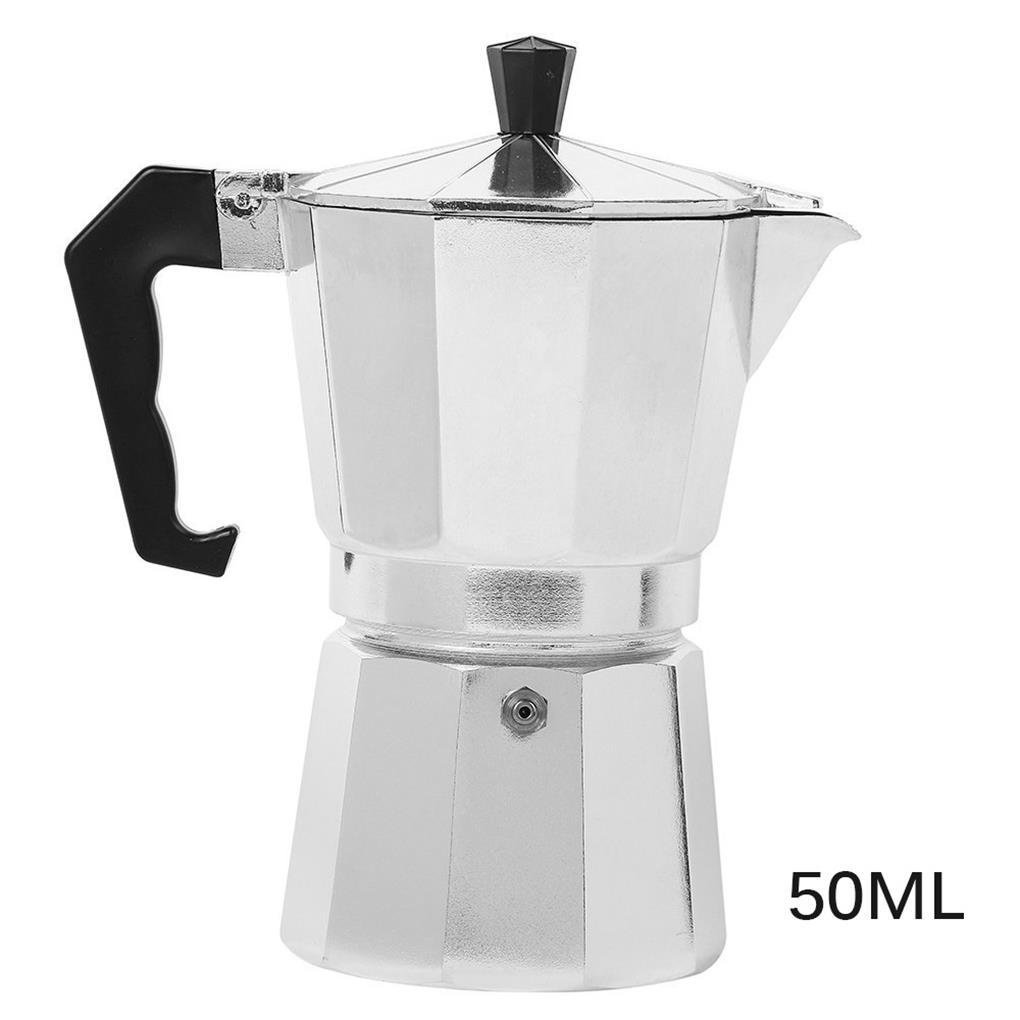 Moka Panci Pembuat Kopi Alumunium Percolator1/6 Cangkir Permukaan Halus Tahan Karat Peralatan Dapur Ketel Penyaringan Untuk Rumah Tangga