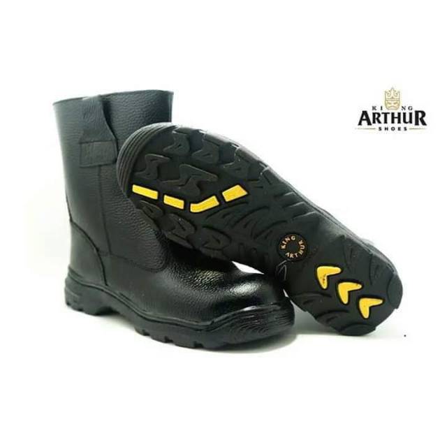 Sepatu londong septi ujung besi kulit asli
