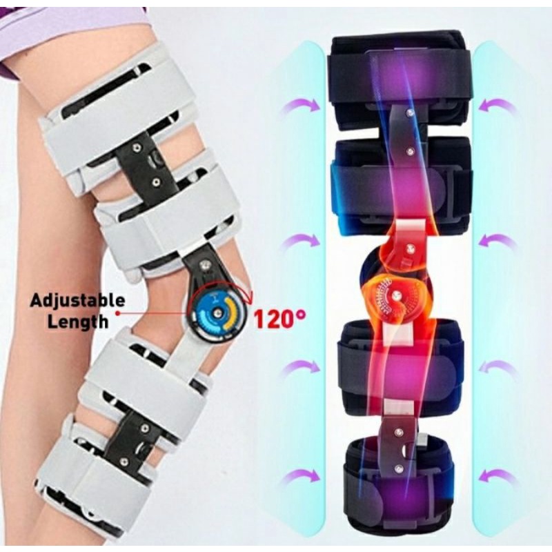 terapi lutut knee brace ACL, PCL, LCL, MCL, osteoarthritis Knee Brace With ROM Joint / Deker Pasca O