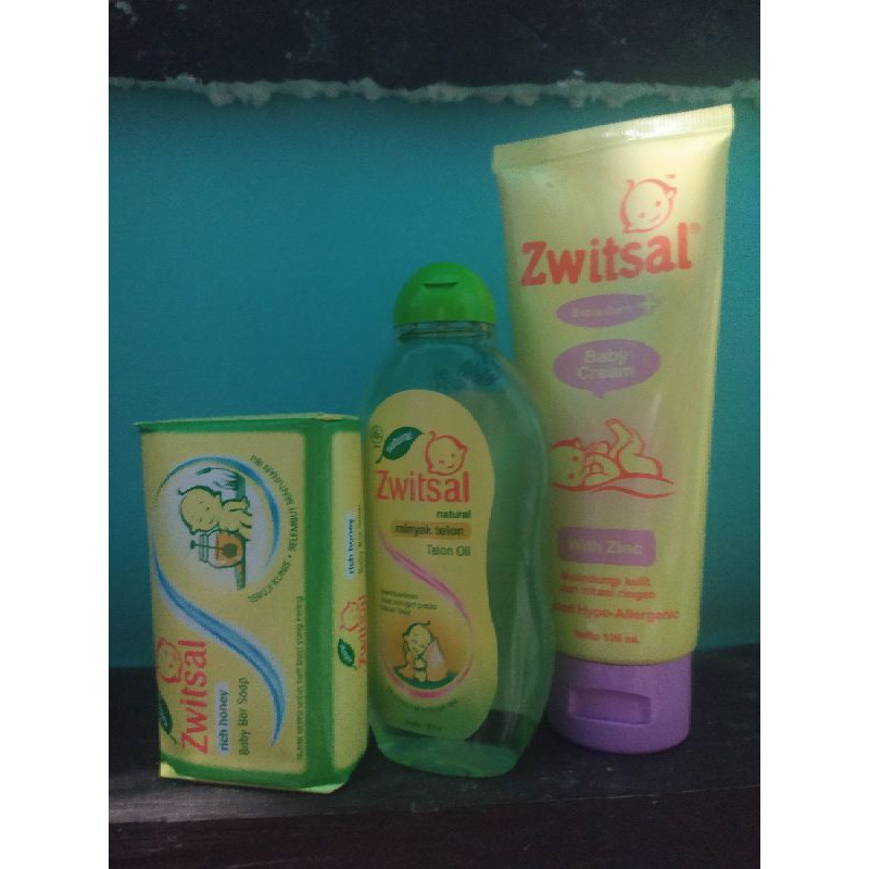 Paket Zwitsal Baby Cream 100gr Telon 100ml Sabun Batang