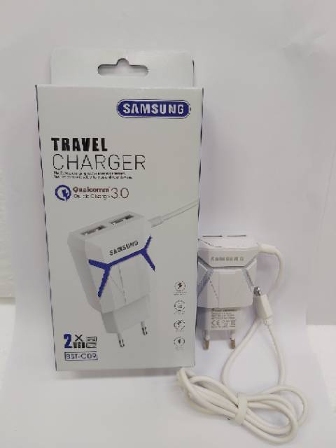 Charger Qualcomm Quick charge 3.0 Merek Samsung / Oppo / Mi / Vivo/ 2X Usb BST -C09