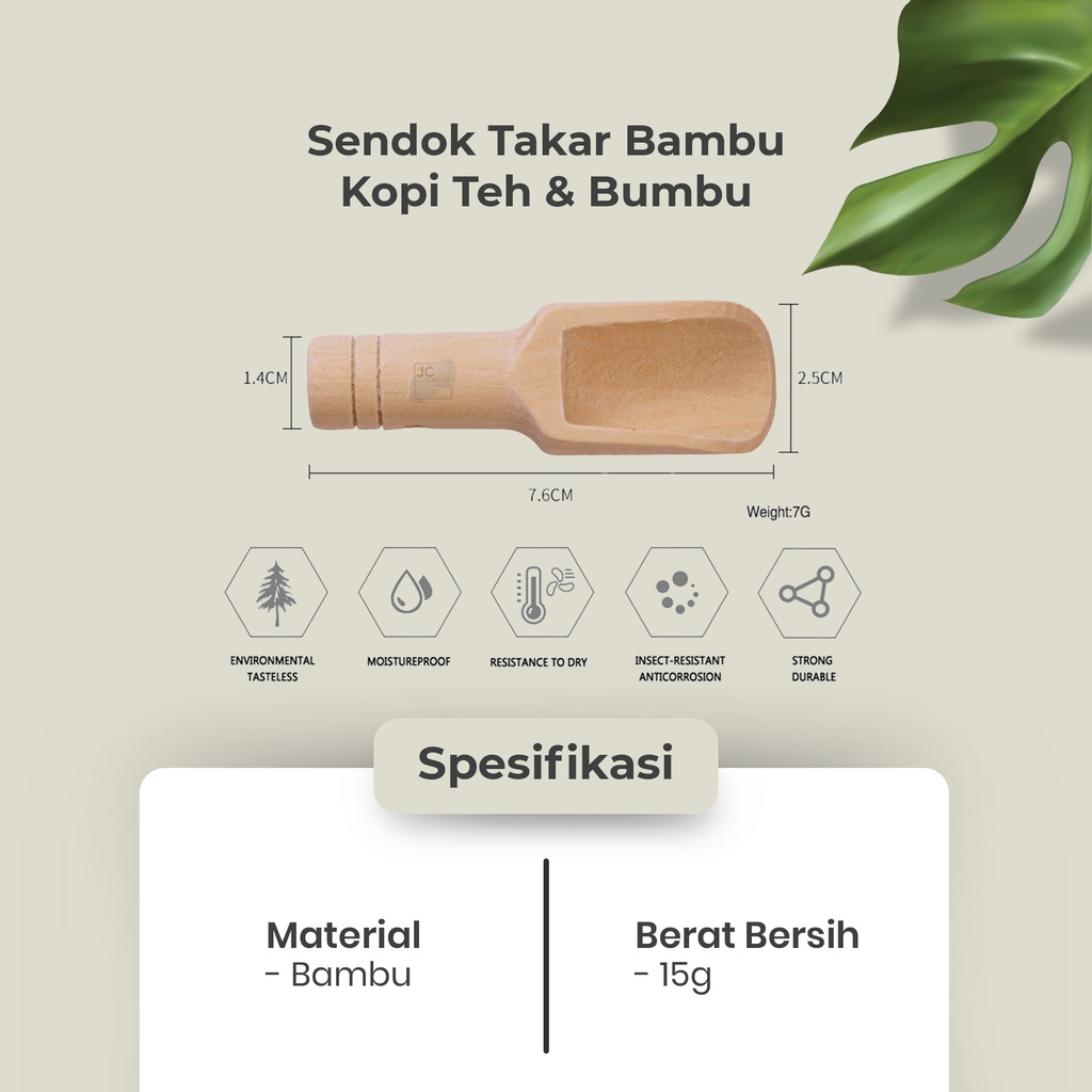 SENDOK TEH KOPI BUMBU MINI BAMBU - HF018