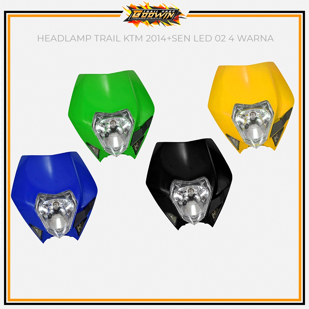 Headlamp Reflektor Lampu Batok Depan KTM 250 2017 Lampu 12 LED / 8 LED JELLY Hitam Orange Putih
