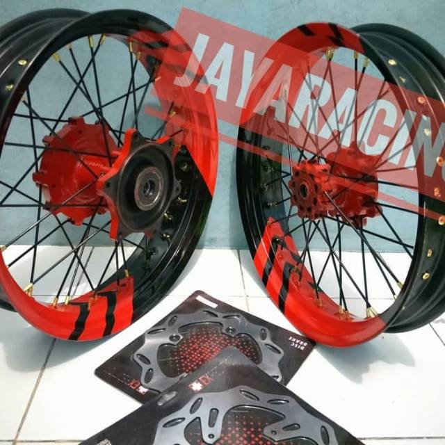 Velg Supermoto Ring 17 L 300 350 CRF 150 plus ban SB 117 pemasangan PNP