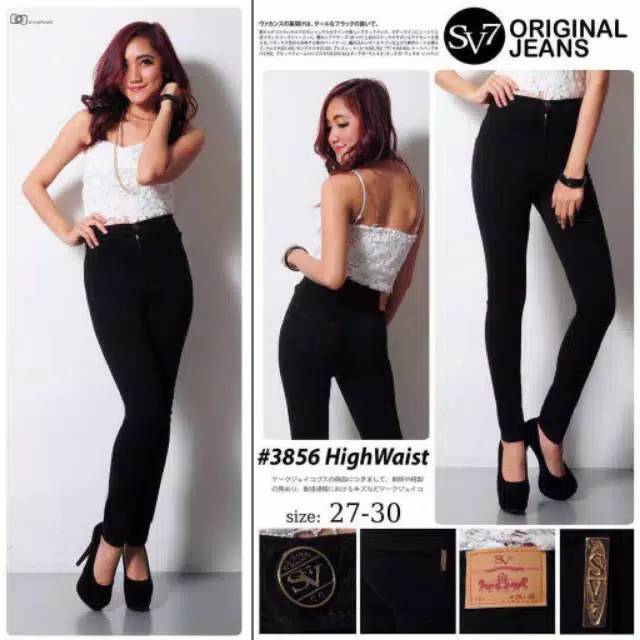 HIGHT WAIST JEANS SV7  BLACK