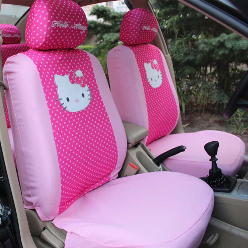 Universal Reddots Pink Cat Seat Covers Car Interior Car Accessories Car Styling-6pcs Only For Shopee Indonesia