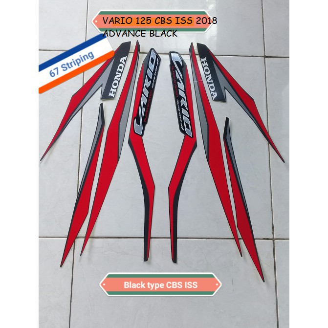 Stiker Striping Motor Honda Vario 125 CBS ISS 2018 Hitam