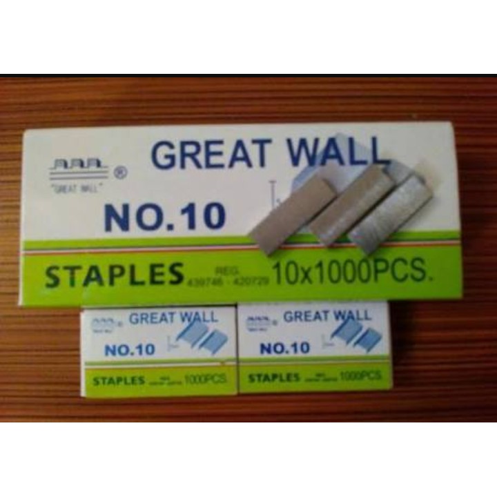 10 Pak kecil Isi Stapler Great Wall No. 10 - Staples Kecil