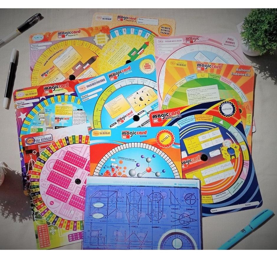 Terbagus.. Magic Card pelajaran sekolah 1 paket isi 11 pcs