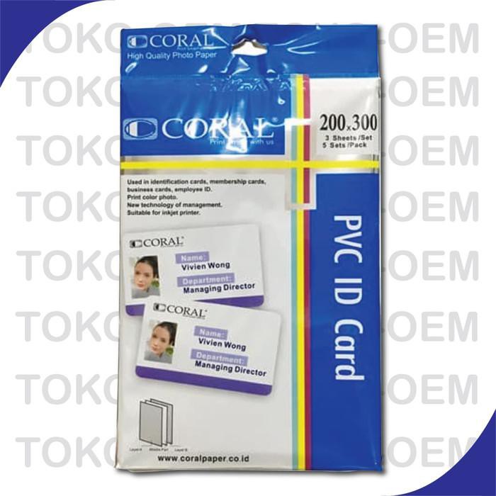 

Kertas / Kertas Pvc Bahan Id Card Instan Coral A4 Isi 5 Lembar Merk Coral