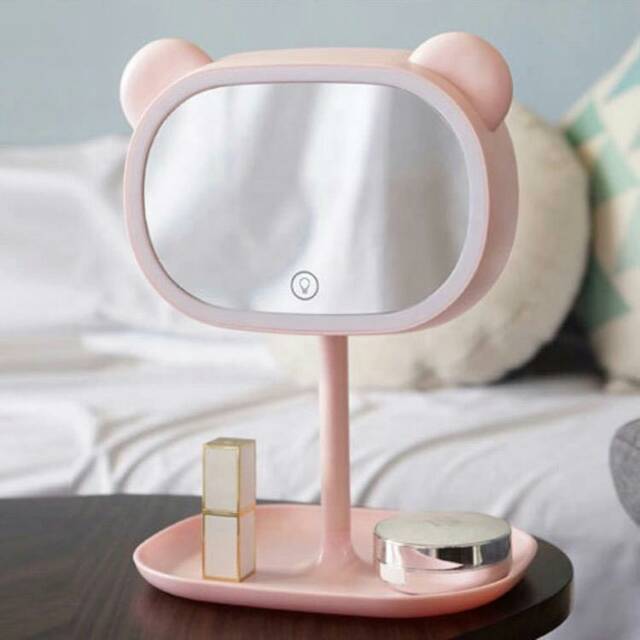 Mirror LED model Bear Standing  Ring Light  Beruang Lampu Kaca Make up Kaca Rias LED Cermin Makeup