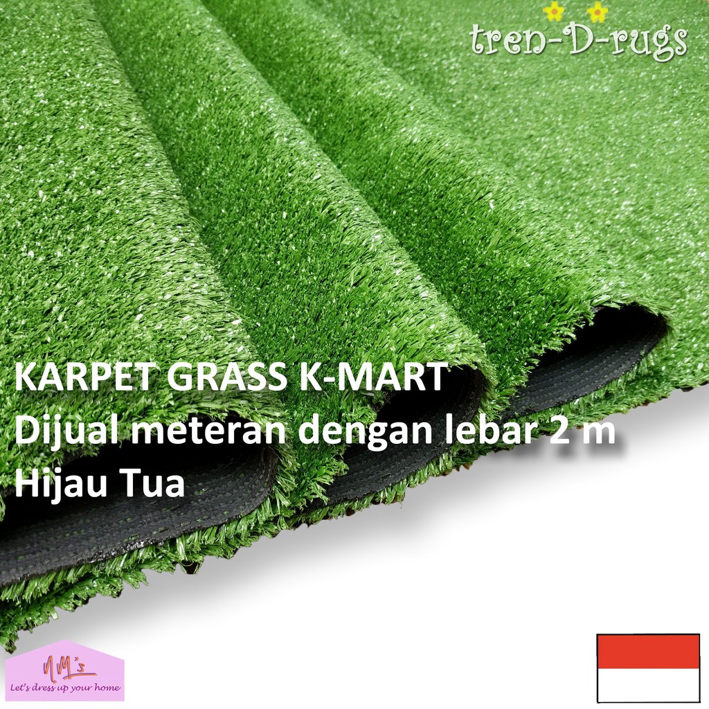Tren-D-rugs Karpet Rumput Sintetis/ Palsu/ Artifical Grass Carpet,Jual Meteran Dengan Lebar 2 m -NMs