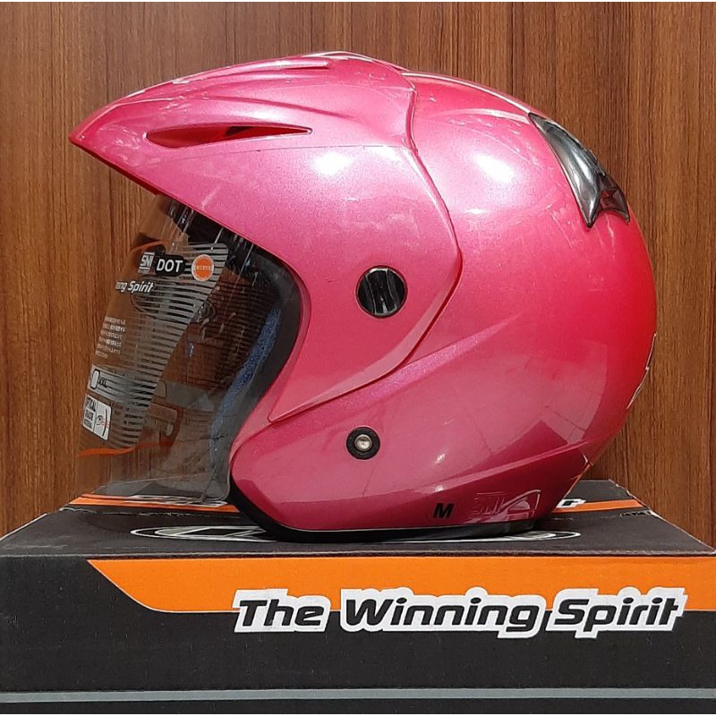 HELM INK CX 220 SOLID ORYGINAL 100% LISENSI SNI / DOT ( FREE BOX )-Pink
