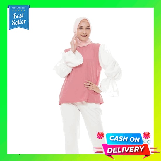 Blouse Putih Bordir Pute Top Blus Cewe Baju Atasan Wanita Fashion Muslim Kekinian Korean Style Bluse