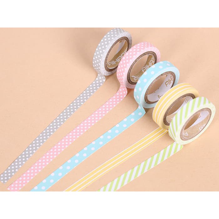 Candy Color Washi Tape (5pcs)