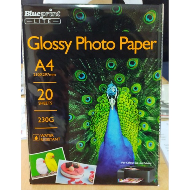 

Kertas glosy photo 230gr A4 merk Blueprint Lite