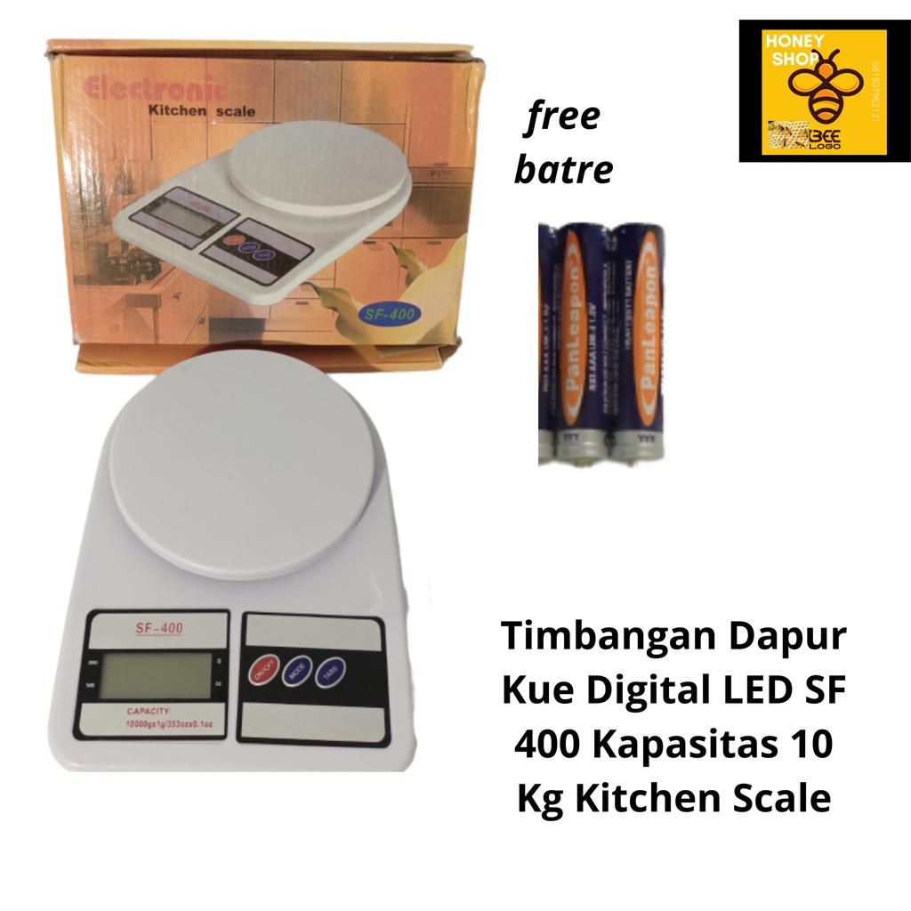 Timbangan Dapur Kue Digital LED SF 400 Kapasitas 10 Kg Kitchen Scale