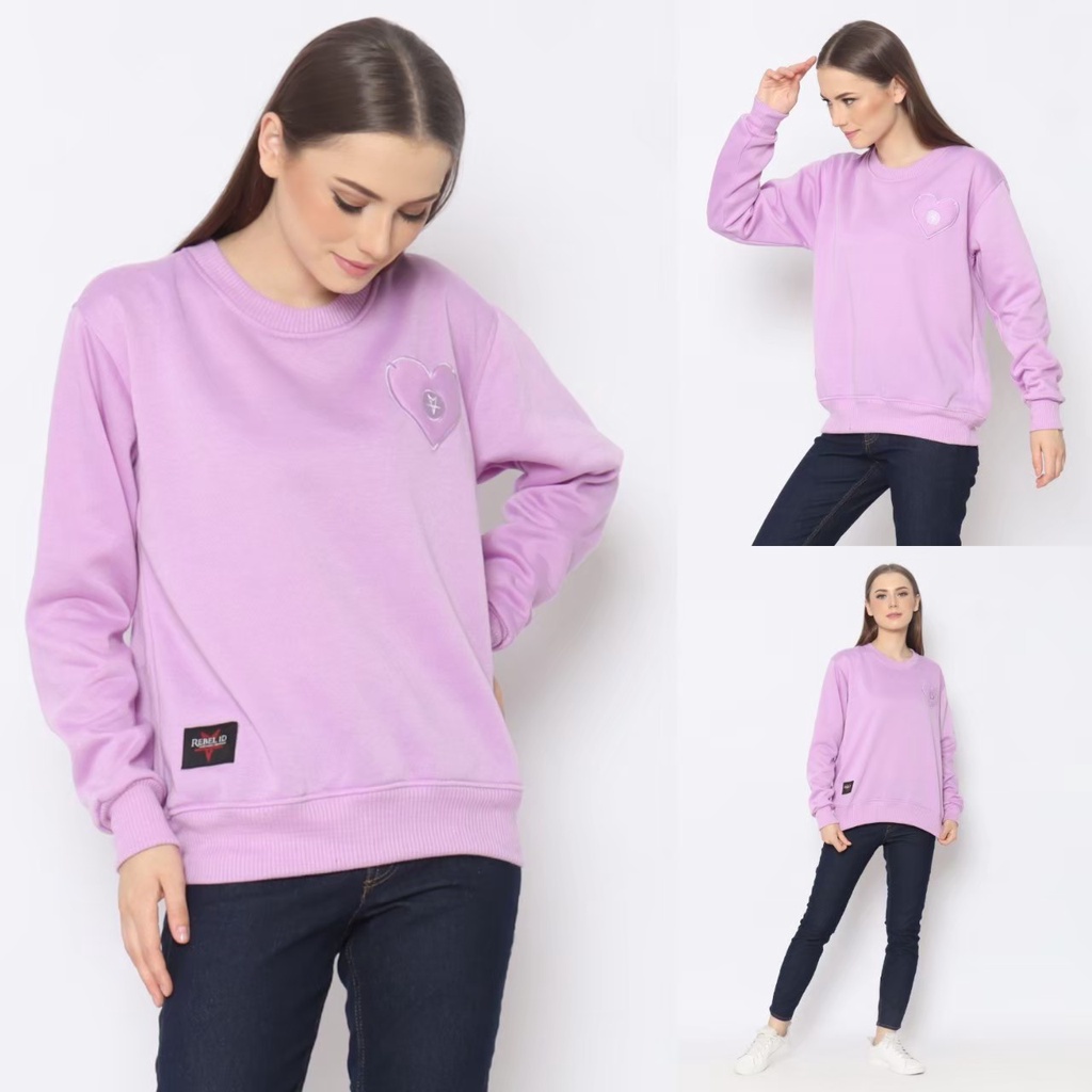 Sweater Wanita Korea Style | Fleece Cotton Tebal | Original Rebel ID | Dhea Fashion