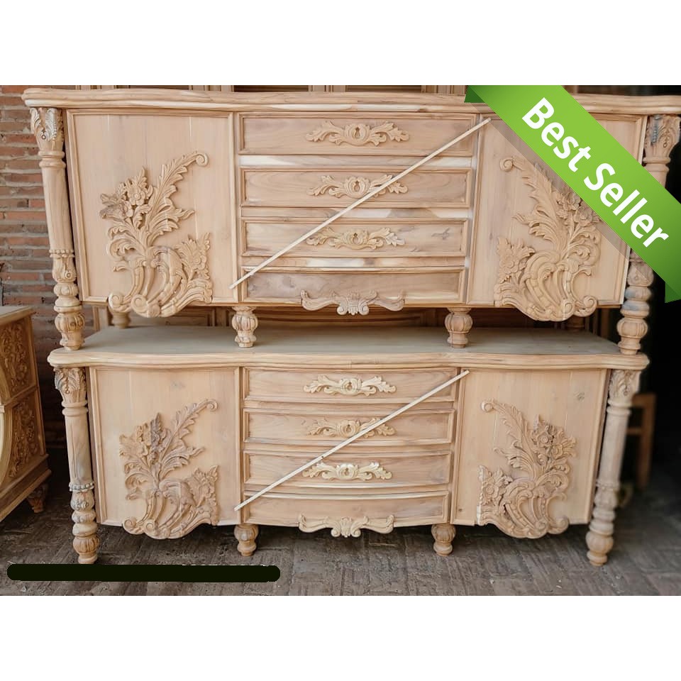 Jual Best Seller Buffet Ruang Tamu Model Ukir Jati Size Meter Unfinishing Shopee Indonesia