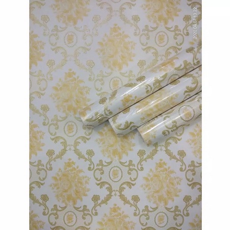 Wallpaper Sticker Batik Kuning Klasik 1roll