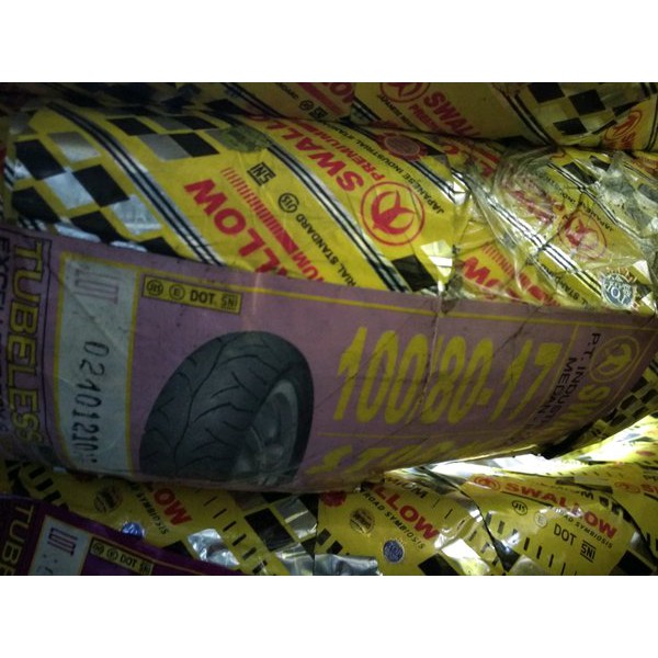 onderdil Ban Swallow Tubeless 100 80-17 bagus