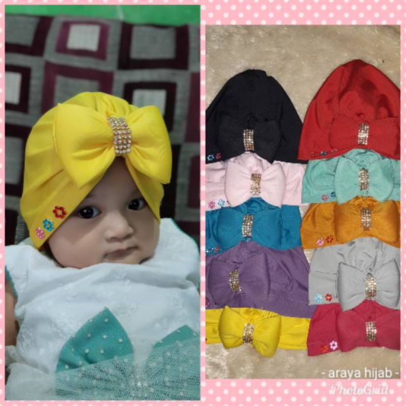 Turban  Anak Pita Diamond/ Turban bayi/ Hijab bayi Lucu Murah/ Kerudung bayi