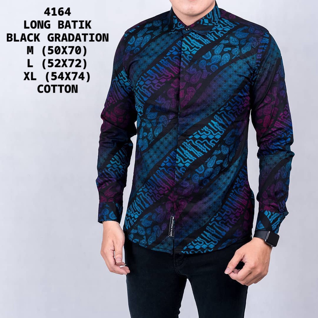 NEW ARRIVAL DISTRO BATIK PRIA BORDIR SOGAN HRB026 BATIKAF NOTOARTO BATIK IPNU-IPNU HEM PRIA bel-Black Gradation 4164