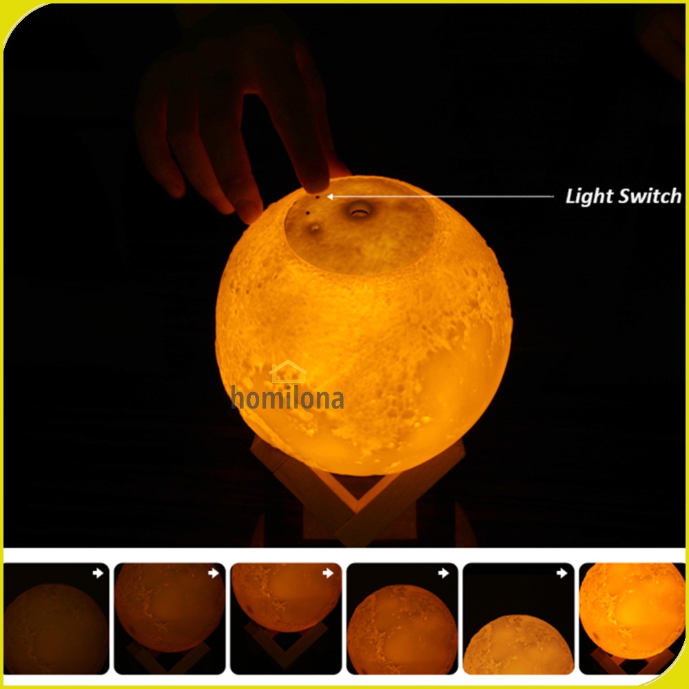 Humidifier Diffuser Aromaterapi Lampu Tidur Simulation 3D Moon Night Light - Taffware HUMI AX-08 / Alat Pengharum Ruangan Pelembab Udara Minyak Essential Oil Aromatherapy