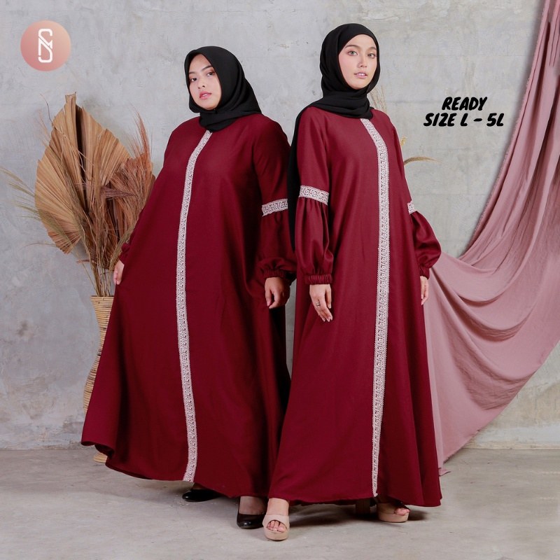 Myshawl Taalea Premium Maroon Hitam Gamis Syar'i Jumbo Ld 140 130-2
