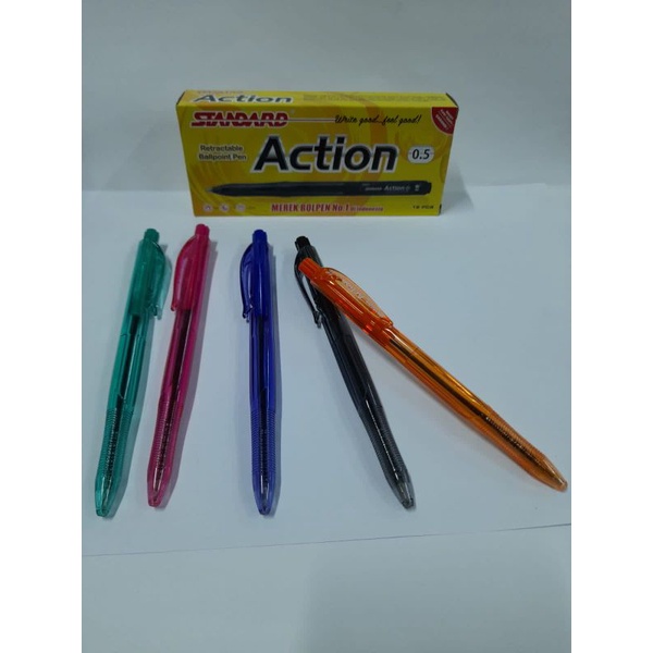 

pulpen standar ACTION 0.5 HITAM.BIRU