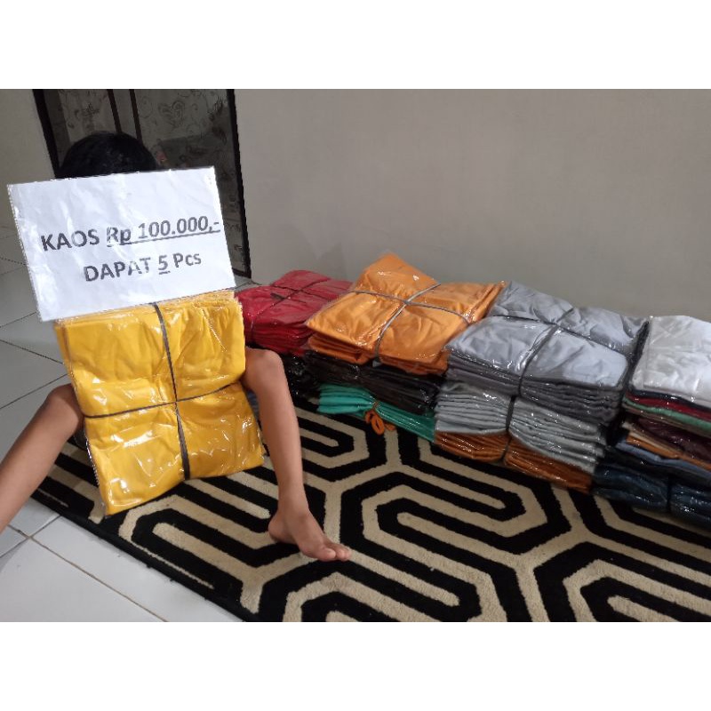 KAOS MURAH POLOS ISI 5 PCS