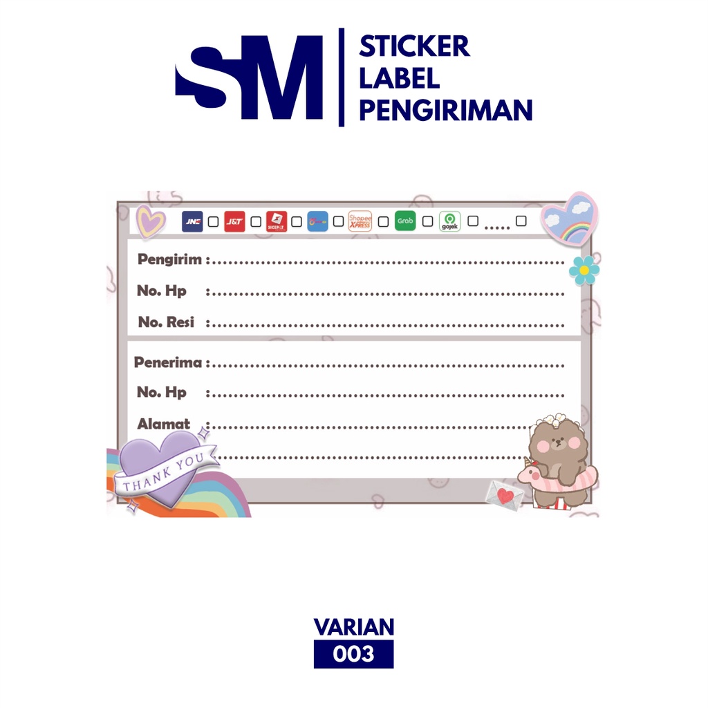 Stiker Label Pengiriman / Stiker Alamat Sticker Pengiriman Paket / Stiker Pengiriman-003