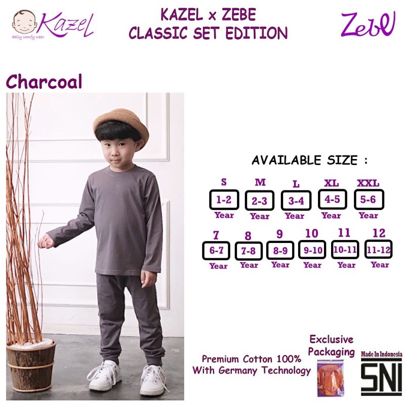 Kazel x Bebe Classic Set Edition BIG SIZE - BAJU ANAK/PIYAMA ANAK/SETELAN ANAK