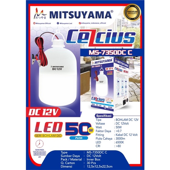 Bohlam Lampu Aki Led Celcius 50w MS-7350 DC C Mitsuyama