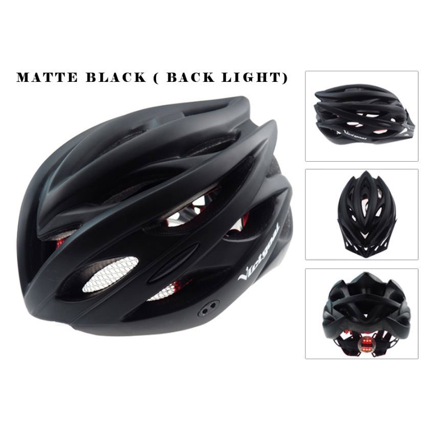TaffSPORT Helm Sepeda EPS PVC Shell dengan Lampu Backlight - 1105