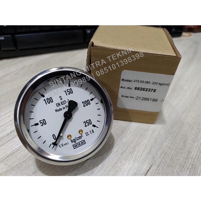 PRESSURE GAUGE WIKA PAYUNG 2.5" 250 KG ORIGINAL