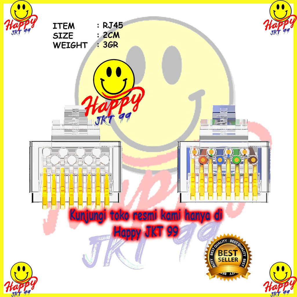 [ HAPPY JKT 99 ] CONNECTOR LAN RJ45 CAT6 CAT 6 ORIGINAL