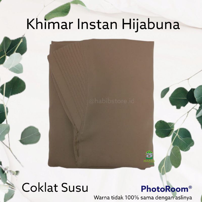 Khimar Instan Hijabuna Coklat susu - Coksu - Muda - Jilbab kerudung syar'i / syari wolfis / wolvis /