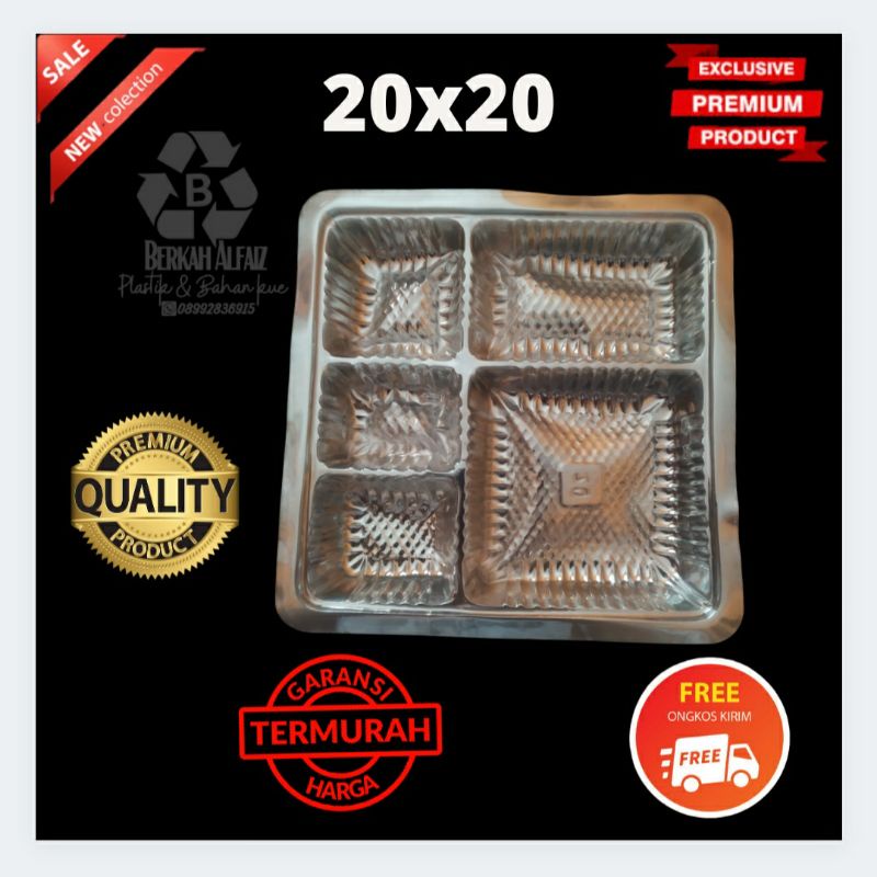 Mika Nasi Kotak 5 sekat/ Mika nasi Box ukuran 20x20 CM