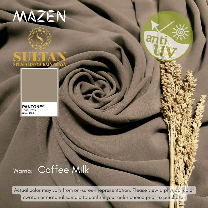 Kain Abaya Sultan Marzan/Mazen Anti-UV Coffee Milk polos