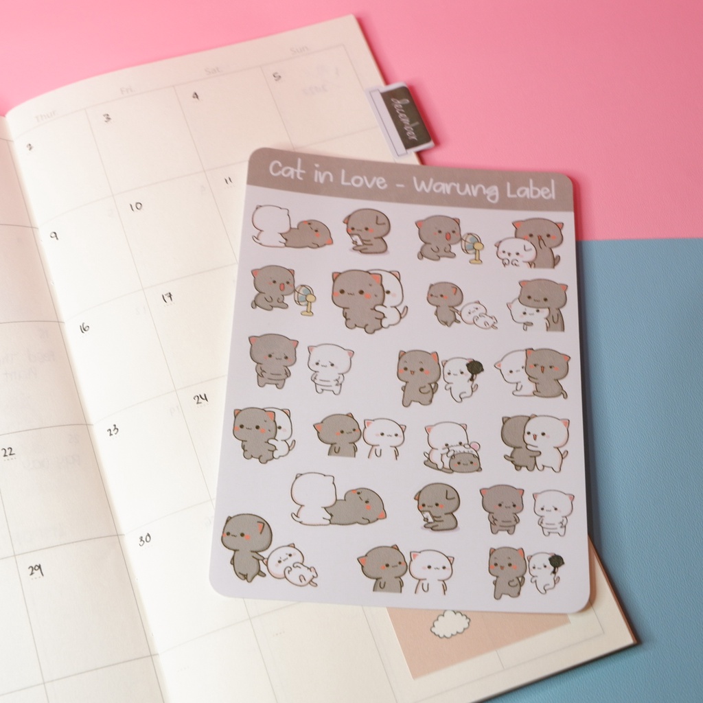 

Sticker Cat in Love - Sticker Deco - Bullet Journal - Sticker murah