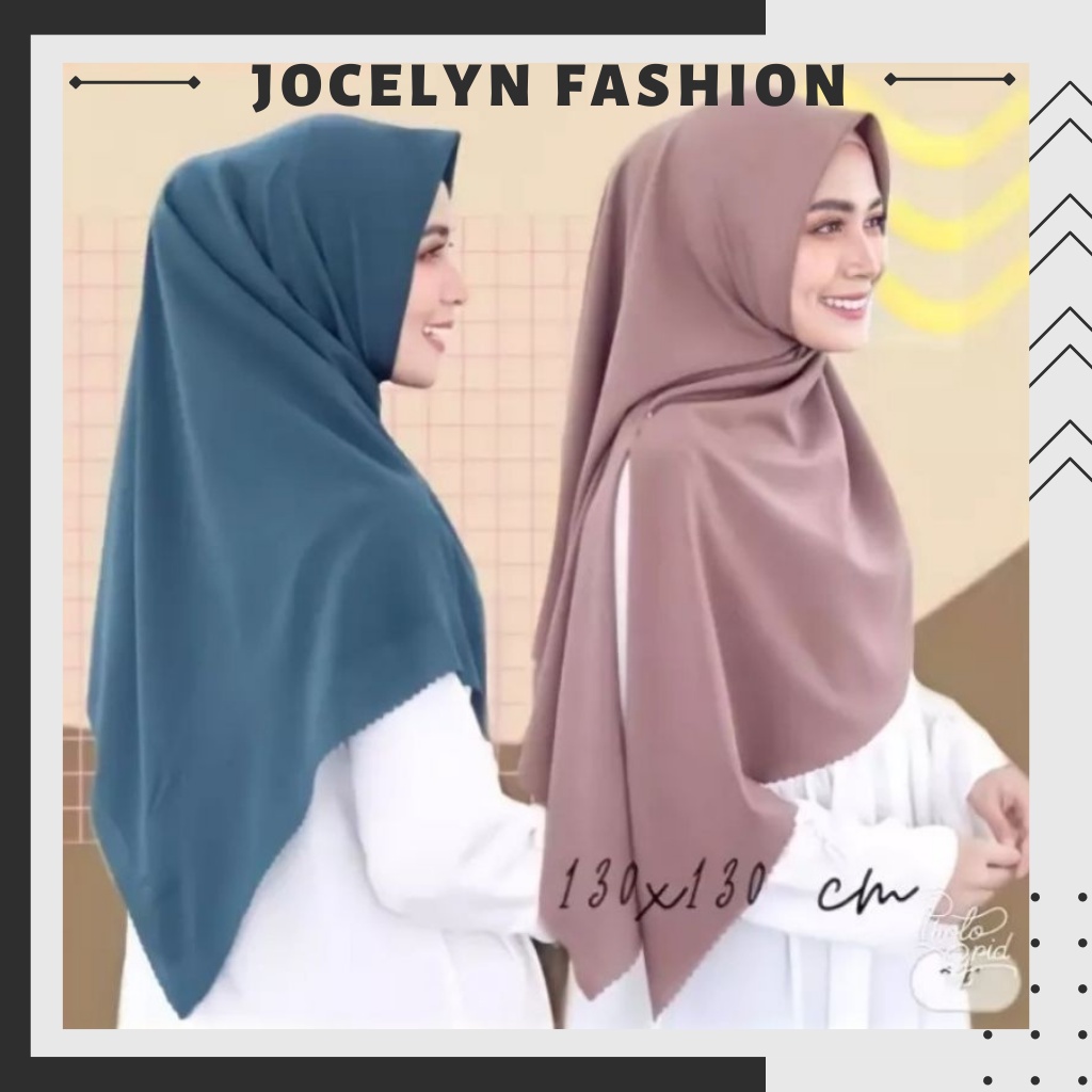Hijab Syar'i AZZAHRA Segiempat DIAMOND LASERCUT Jumbo 130x130 Jilbab Segi Empat Azara Lasercut Polos