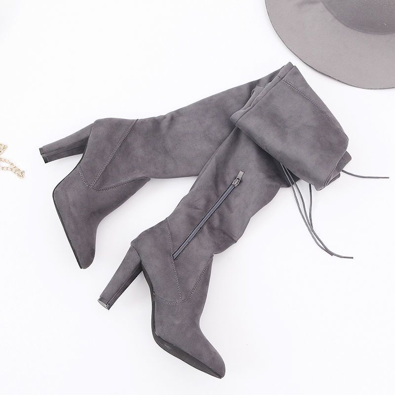 Winter Overknee Boots suede Boots Selutut Wanita