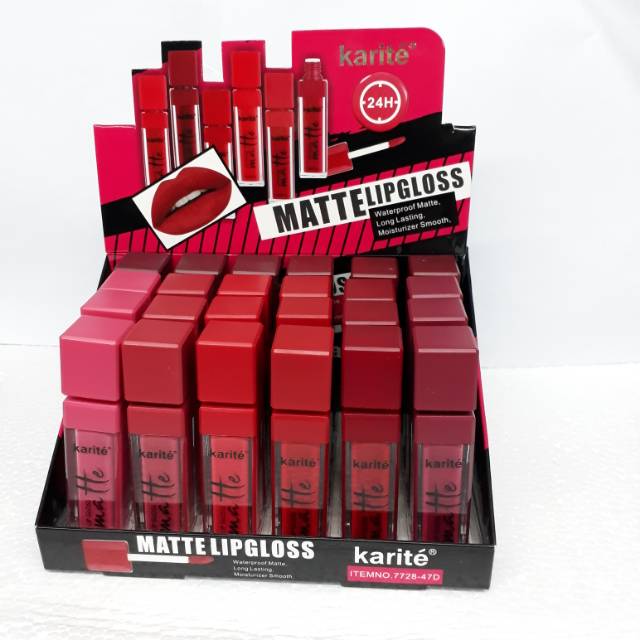 LIP GLOSS KARITE MATTE / NO.7728.   JUAL PER 8 PCS