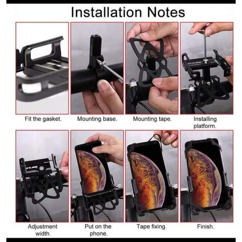 Paket GUB P10 Phone Holder + Bracket Spion MOTOWOLF ORIGINAL Filano Fazzio Vario 160 Nmax Aerox Lexi Pcx Vario beat mio scoopy Adv DLL